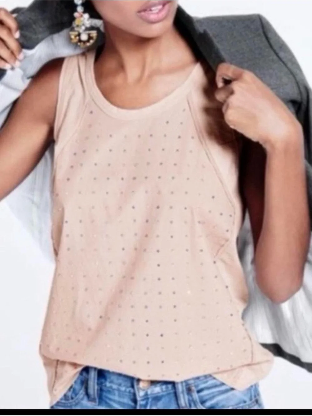 J. Crew Blush Studded Tank Top